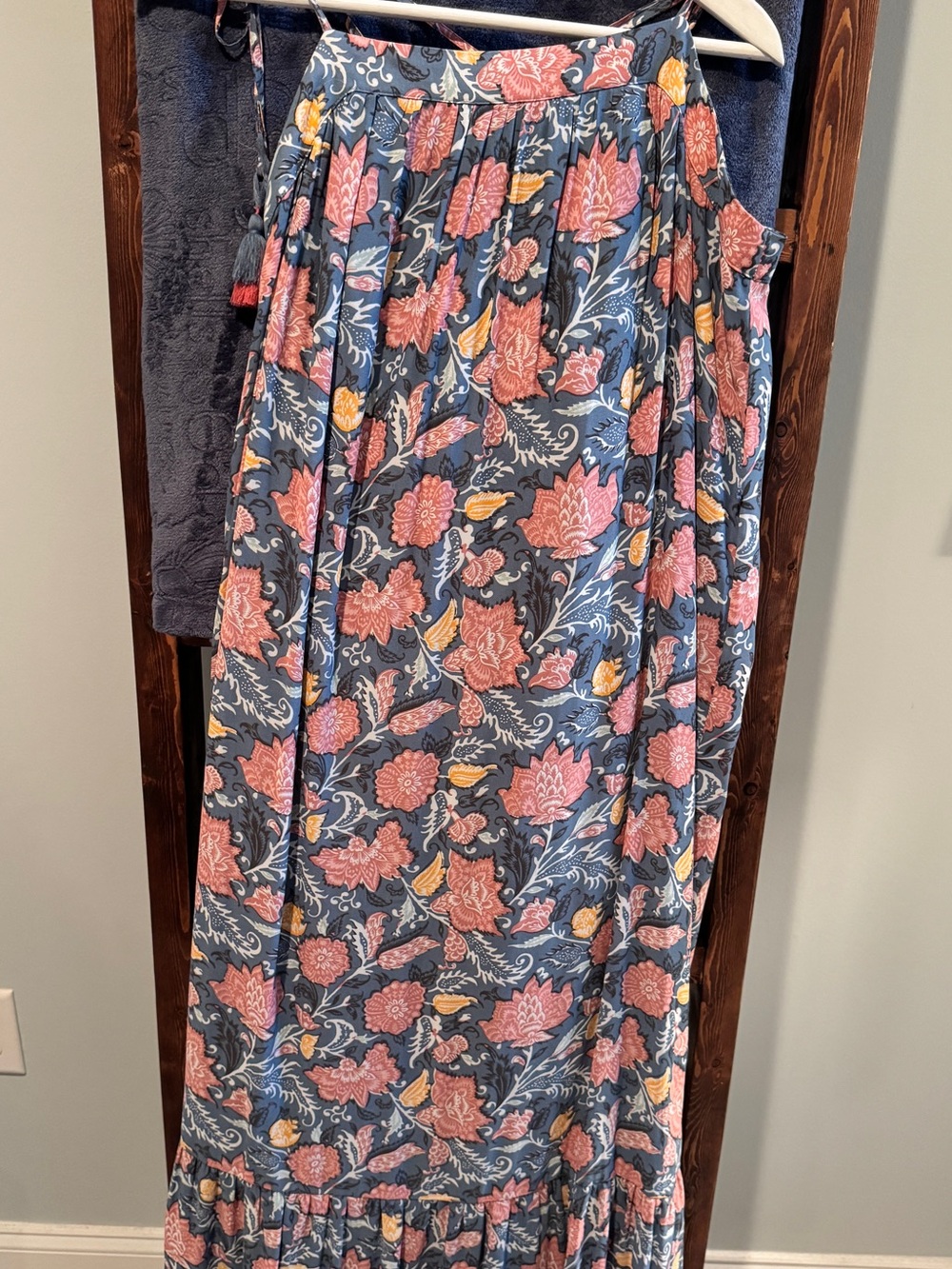 Floral Maxi LOFT Dress in Blue and Pink